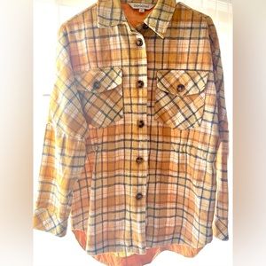 New Yellow Plaid Shacket size Small